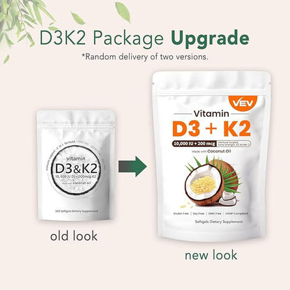 Vitamin D3 K2 Supplement Softgels